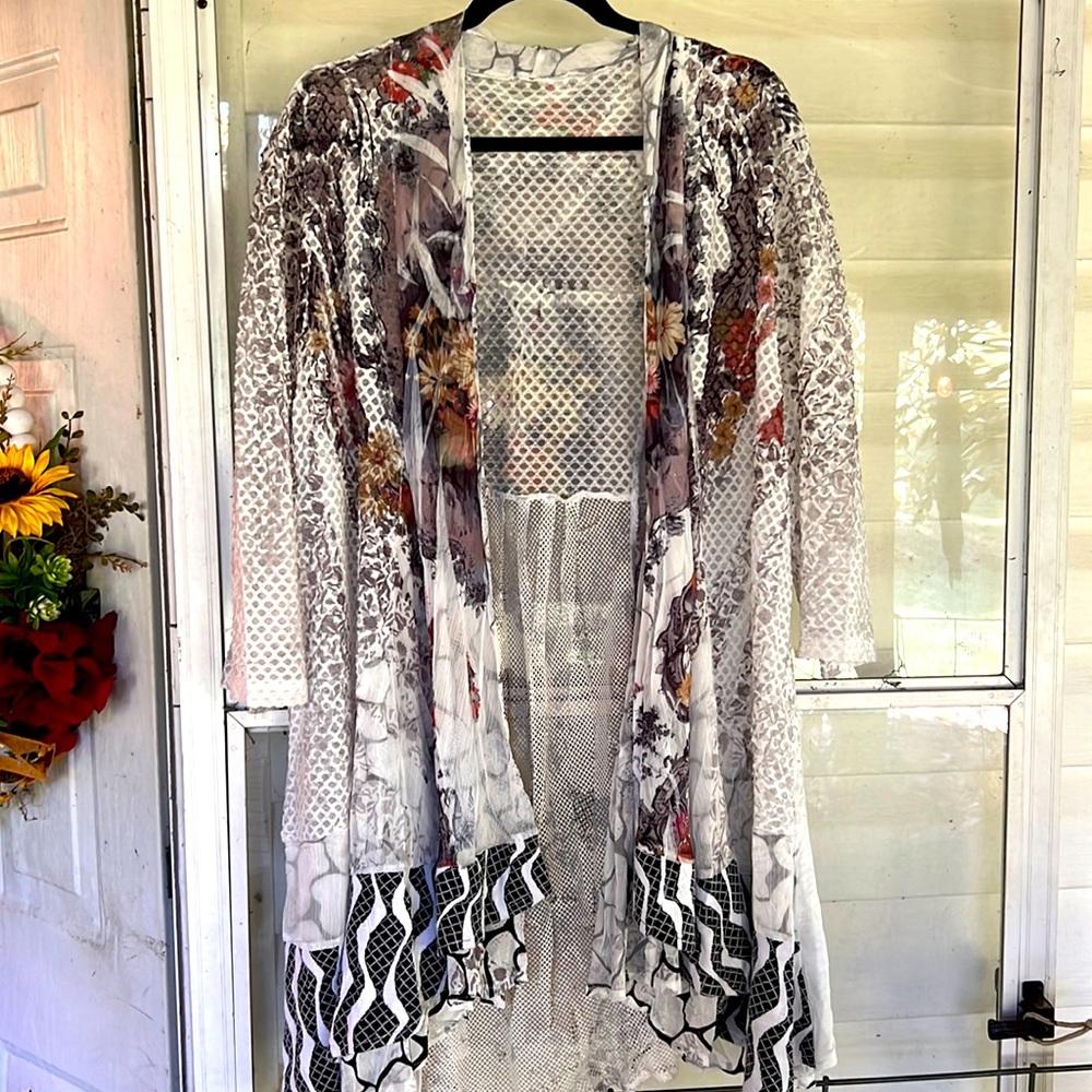 Very pretty for fall cardigan with three-quarter sleeves